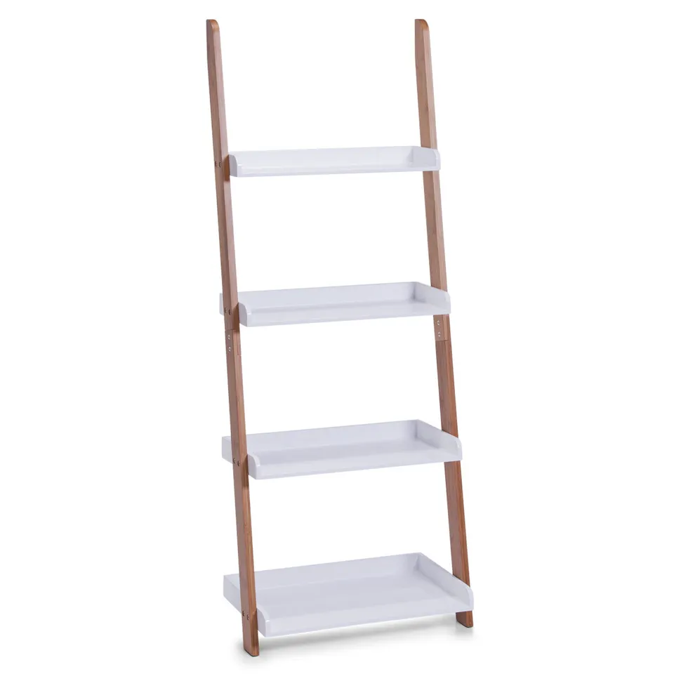zeller-present-home-leiter-regal-4-ablagen-mdf-bambus-wei image 1