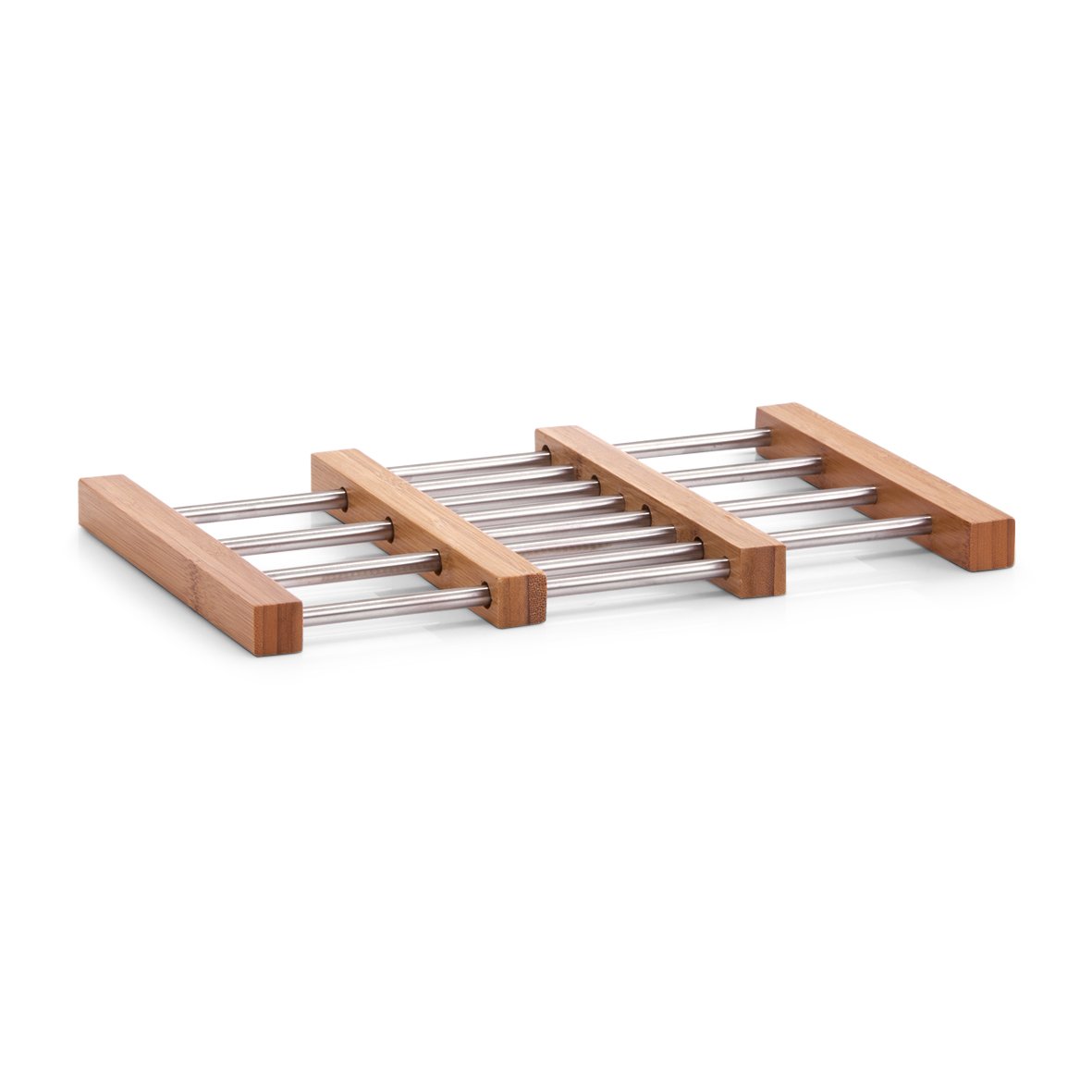zeller-present-k-che-topfuntersetzer-ausziehbar-bambus-edelstahl image 1