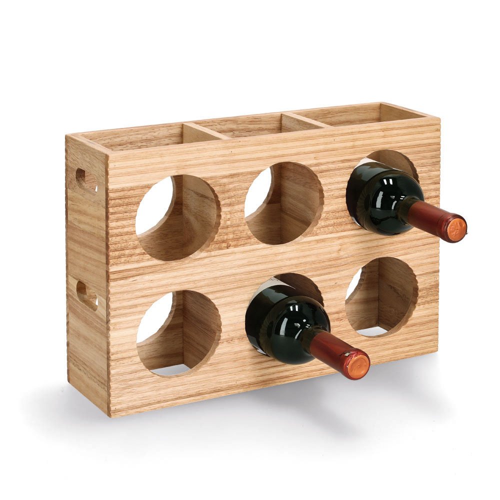 zeller-present-stripes-weinregal-6-flaschen-gummibaum image 2