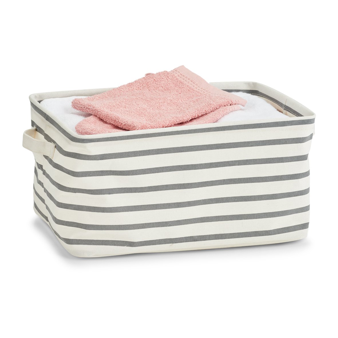 zeller-present-home-living-stripes-aufbewahrungskorb-wei-grau image 4