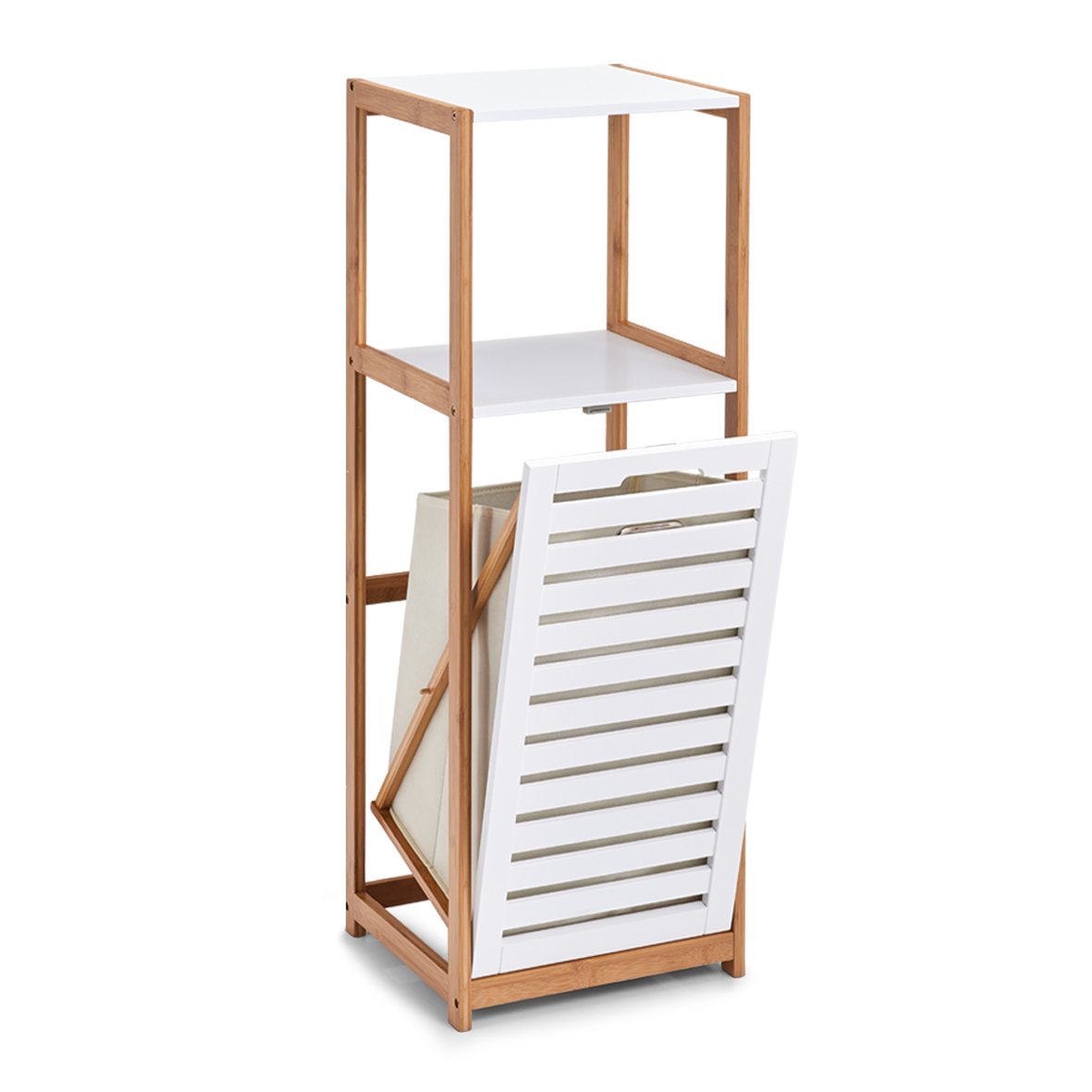 zeller-present-home-standregal-w-schesammler-bambus-mdf-wei image 2