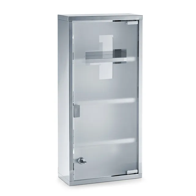 zeller-present-k-che-medizinschrank-edelstahl-glas image 1