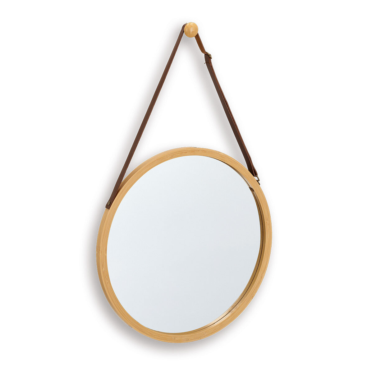 zeller-home-living-wandspiegel-rund-bambus-gurt image 4