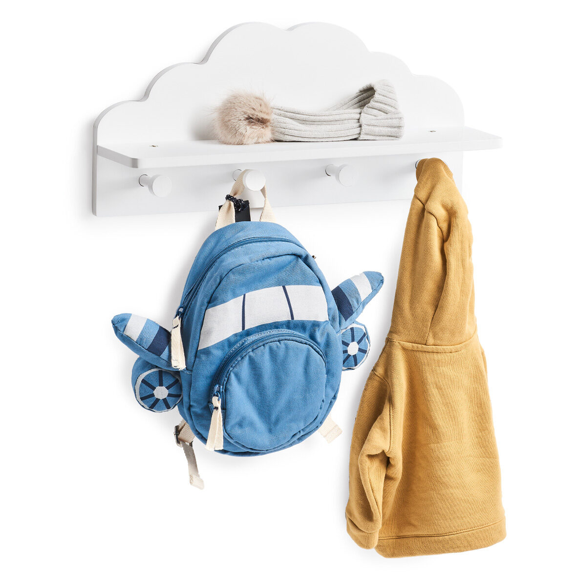 zeller-present-kids-wandgarderobe-wolke-mdf-wei-4-haken image 4