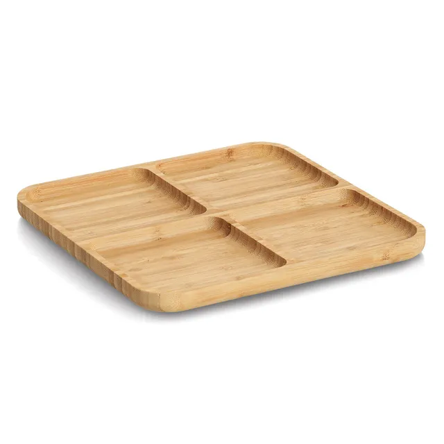 zeller-present-k-che-snackteller-bambus-eckig-4-f-cher image 1