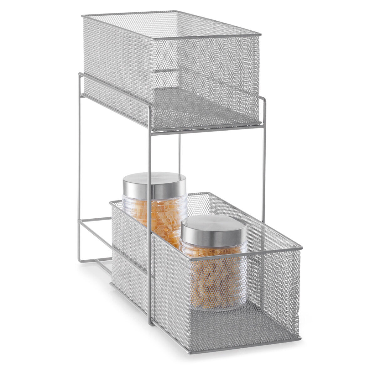 zeller-present-home-etagenregal-mit-2-k-rben-mesh-stahl image 5