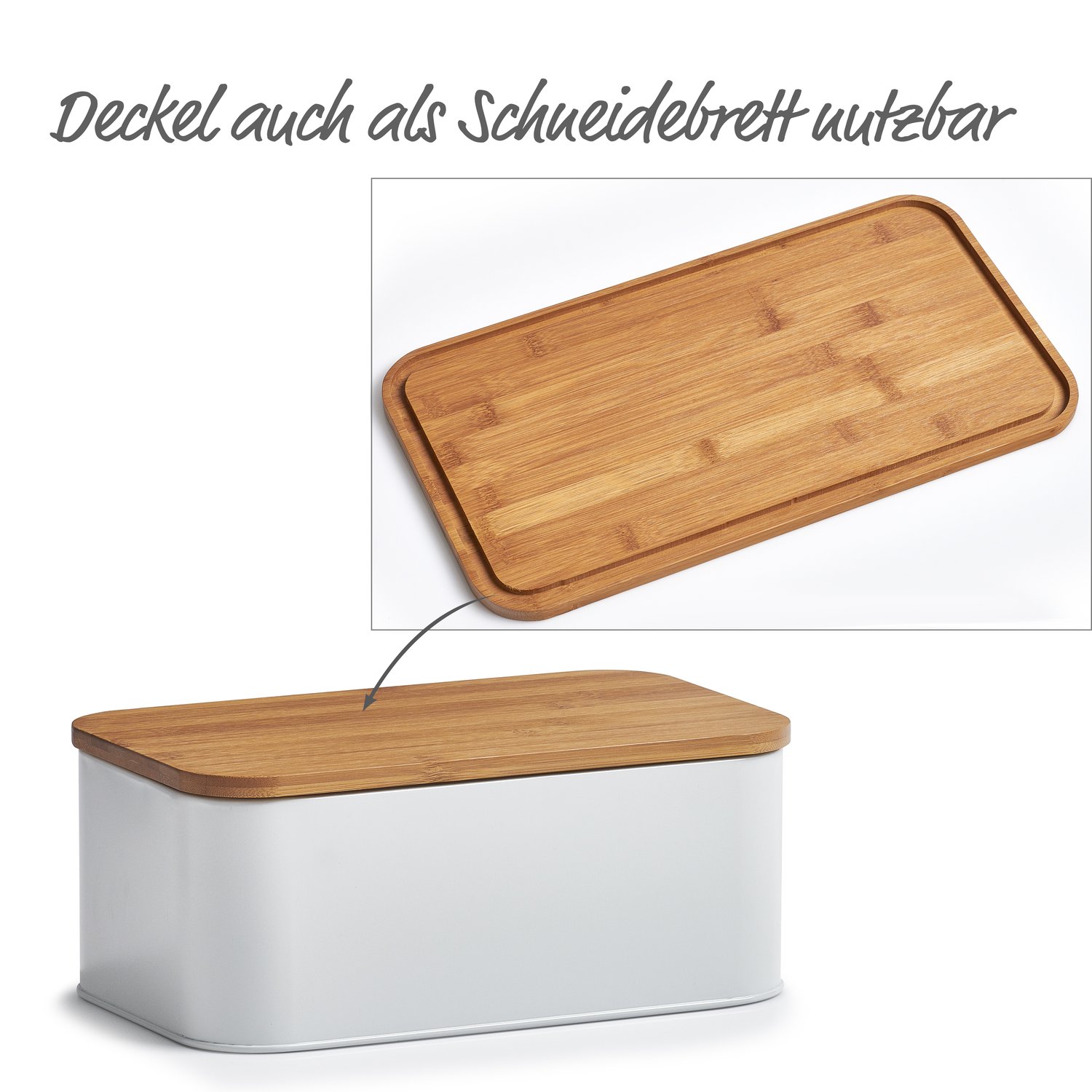 zeller-present-k-che-brotkasten-bambusdeckel-wei-metall-matt image 4