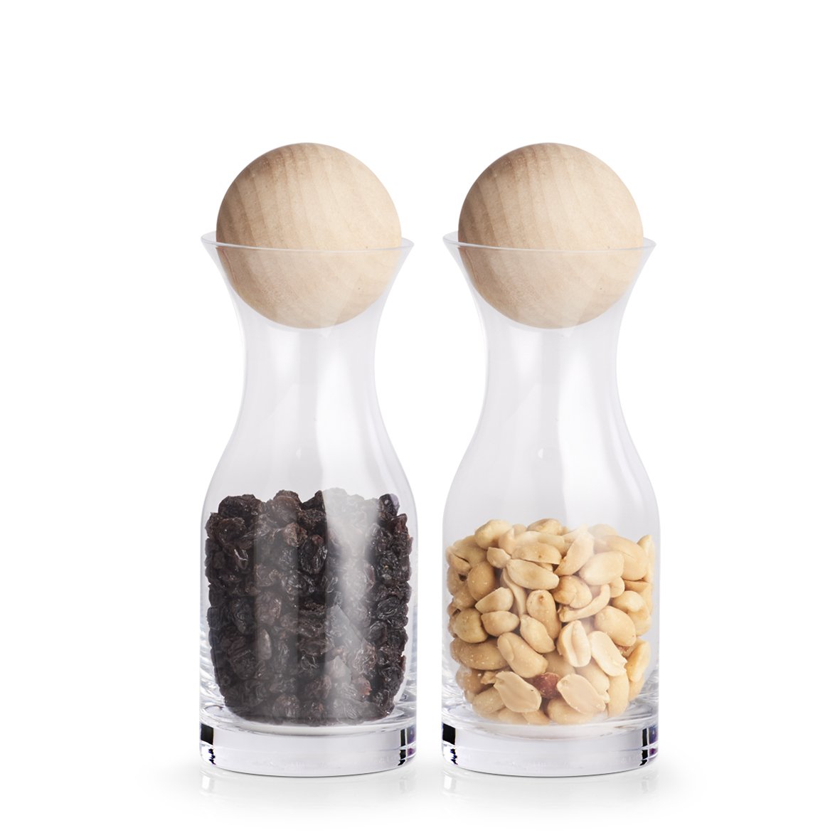 zeller-k-che-glaskaraffen-set-2tlg-250-ml-holzkugel image 2