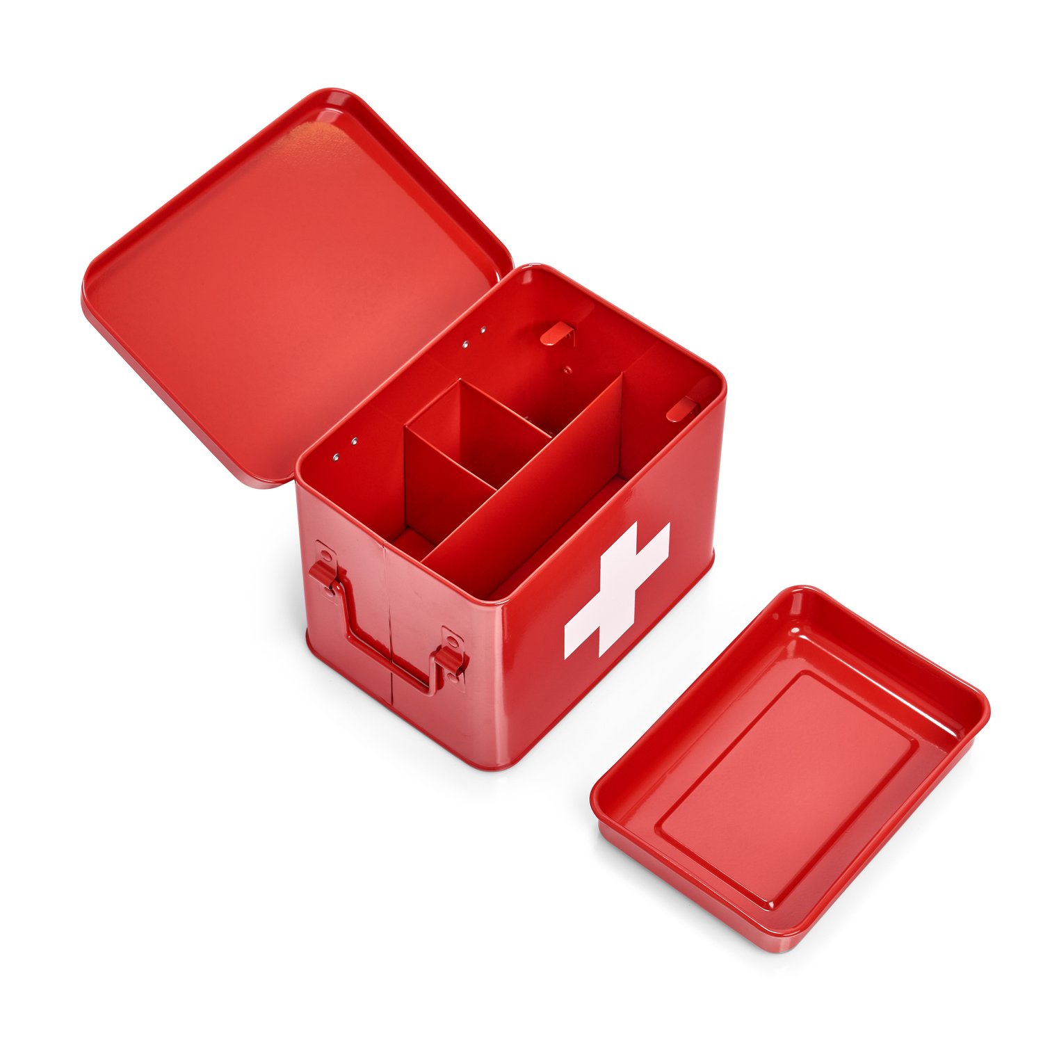 zeller-present-medizinbox-metall-rot-mit-4-f-chern image 3