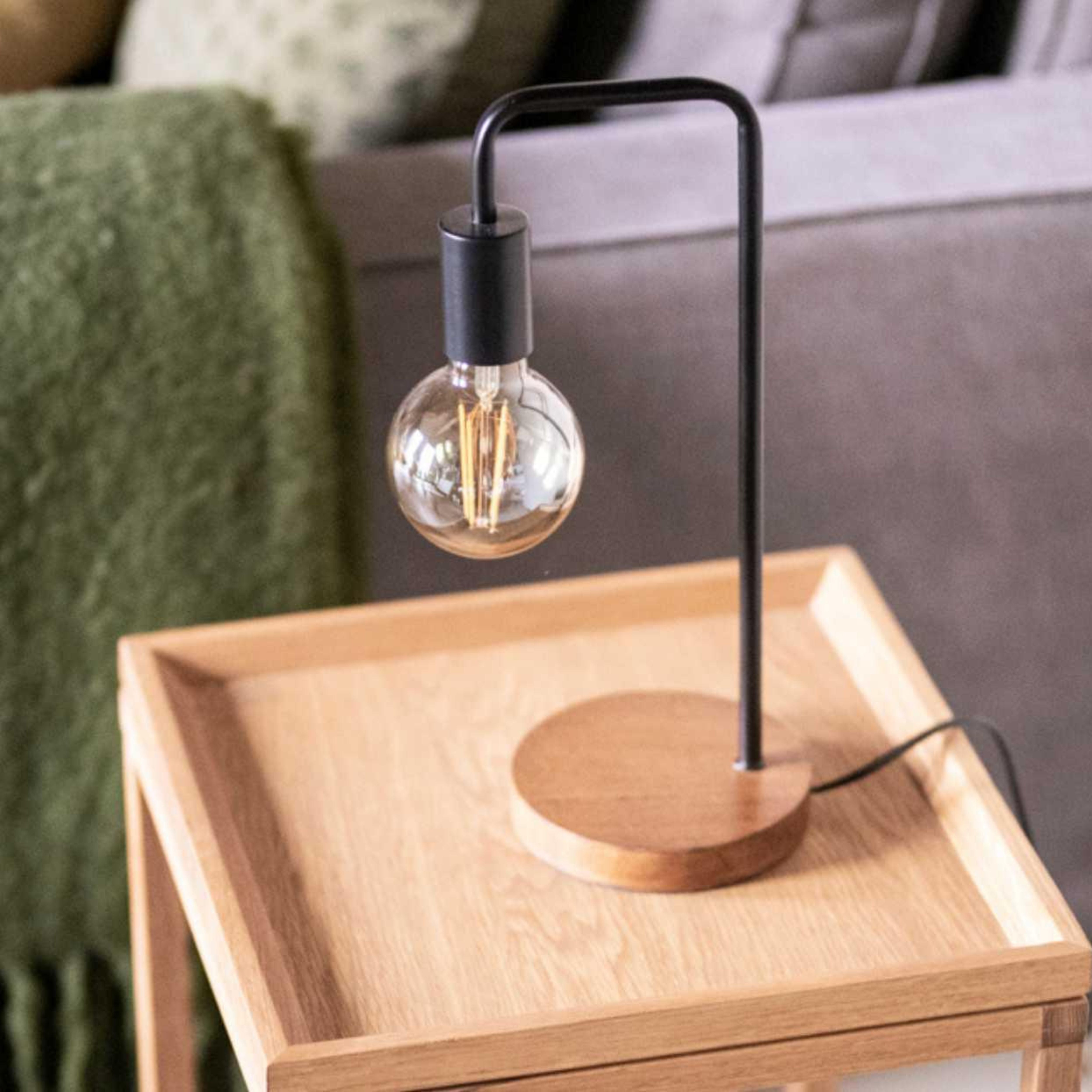 andrea-house-iluminaci-n-tischlampe-schwarz-holz-industrial image 1
