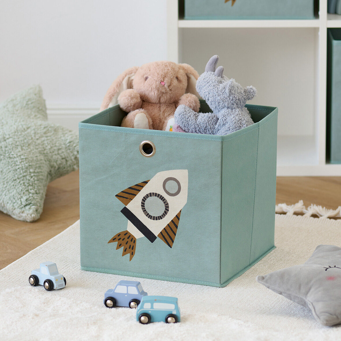 zeller-present-aufbewahrungsbox-rocket-vlies-petrol-kinderbox image 5