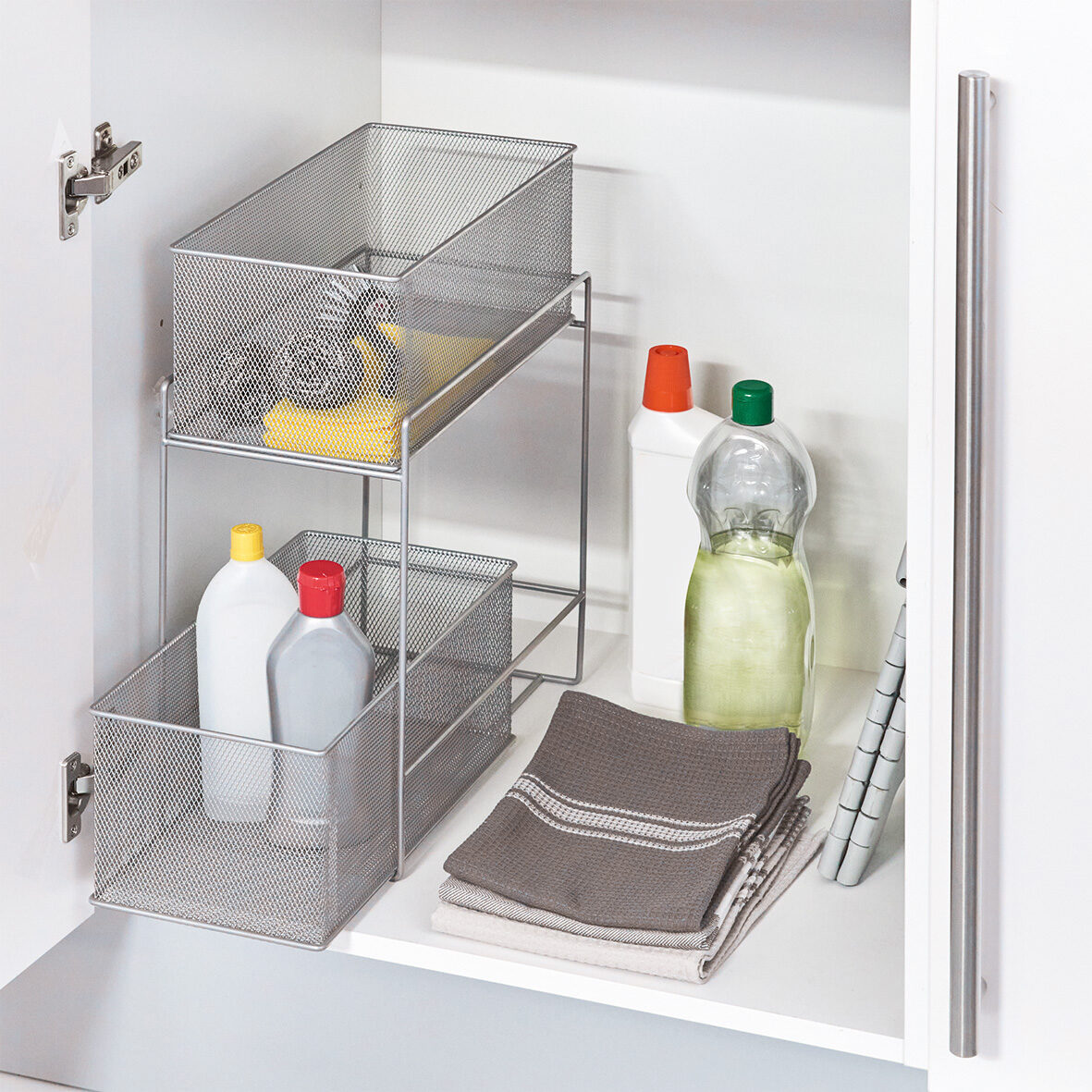zeller-present-home-etagenregal-mit-2-k-rben-mesh-stahl image 6