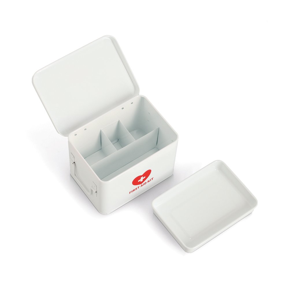 zeller-present-home-medizinbox-metall-wei-first-aid-2-ebenen image 2