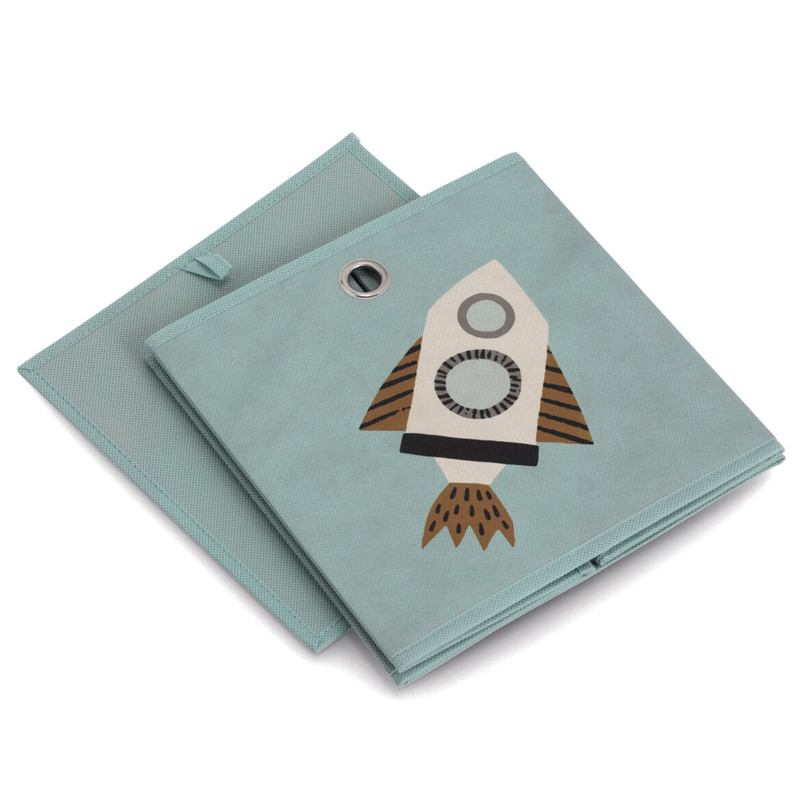 zeller-present-aufbewahrungsbox-rocket-vlies-petrol-kinderbox image 3