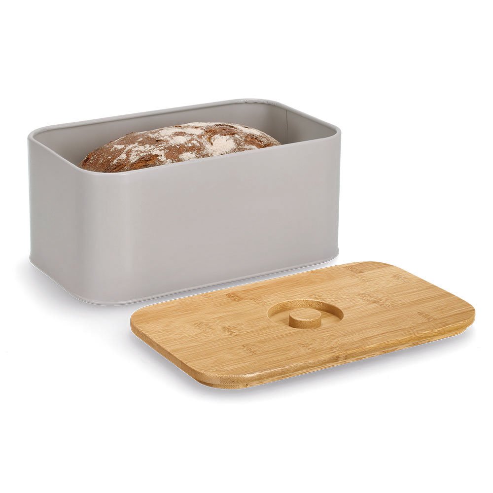 zeller-present-k-che-brotkasten-bambusdeckel-metall-beige image 4