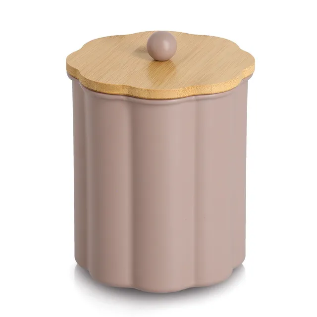 zeller-k-che-vorratsdose-1000ml-bambusdeckel-taupe image 1