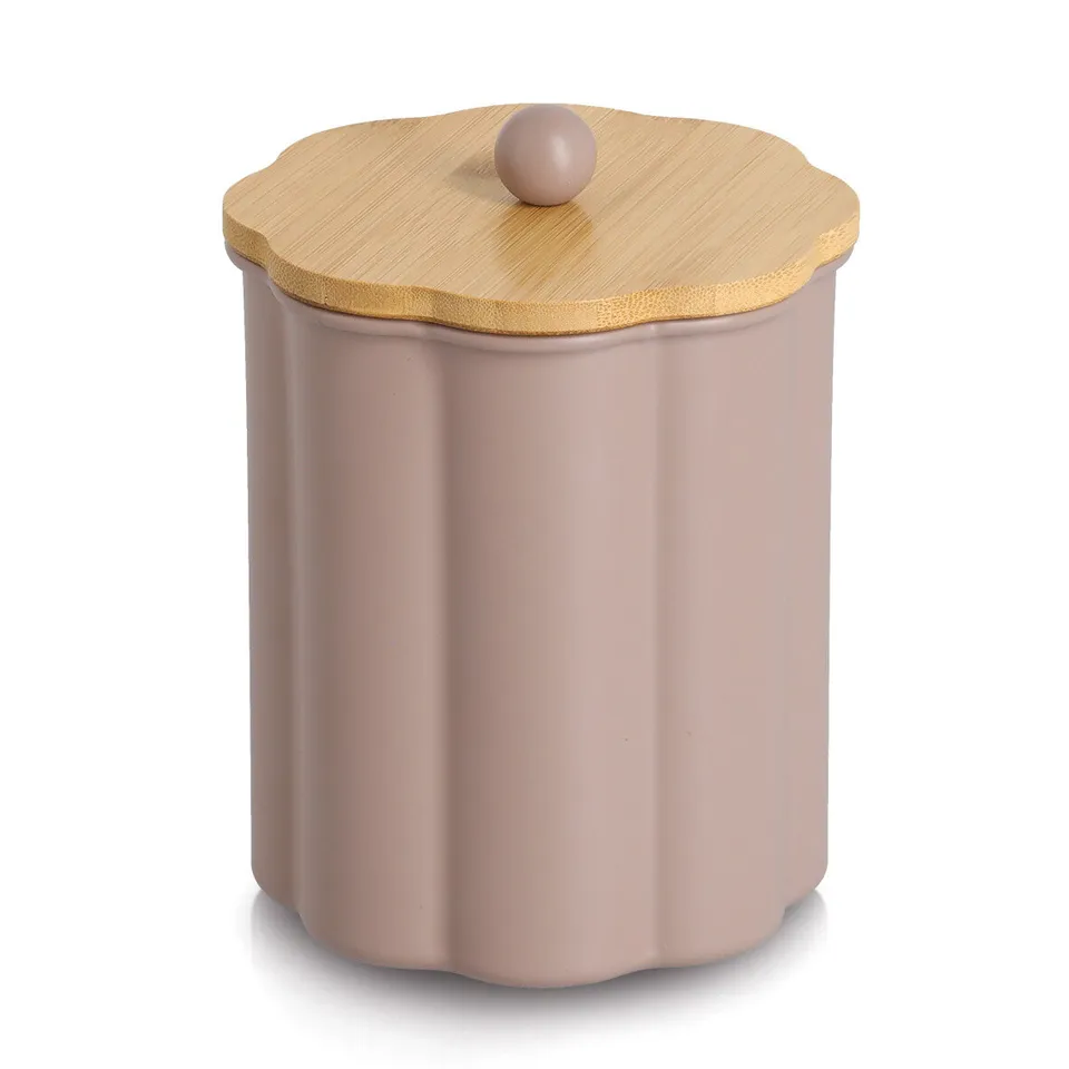 zeller-k-che-vorratsdose-1000ml-bambusdeckel-taupe image 1