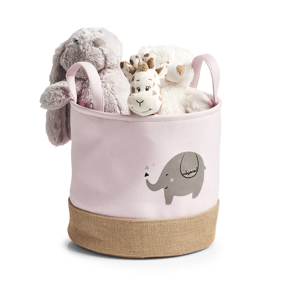 zeller-present-home-aufbewahrungskorb-elefant-rosa-jute image 2