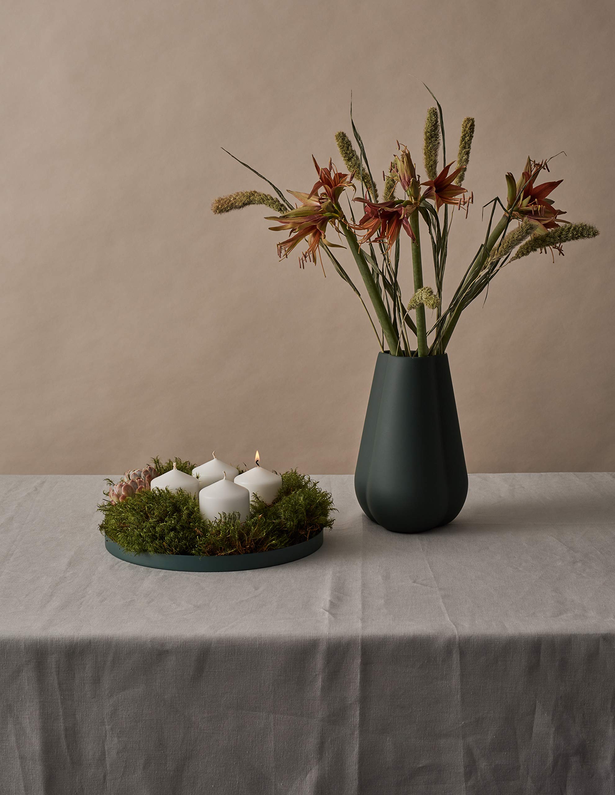 cooee-design-clover-vase-25cm-dark-green-keramikvase image 2