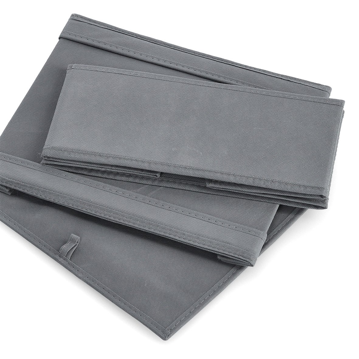 zeller-present-aufbewahrungsbox-vlies-grau-mit-deckel-faltbar image 3