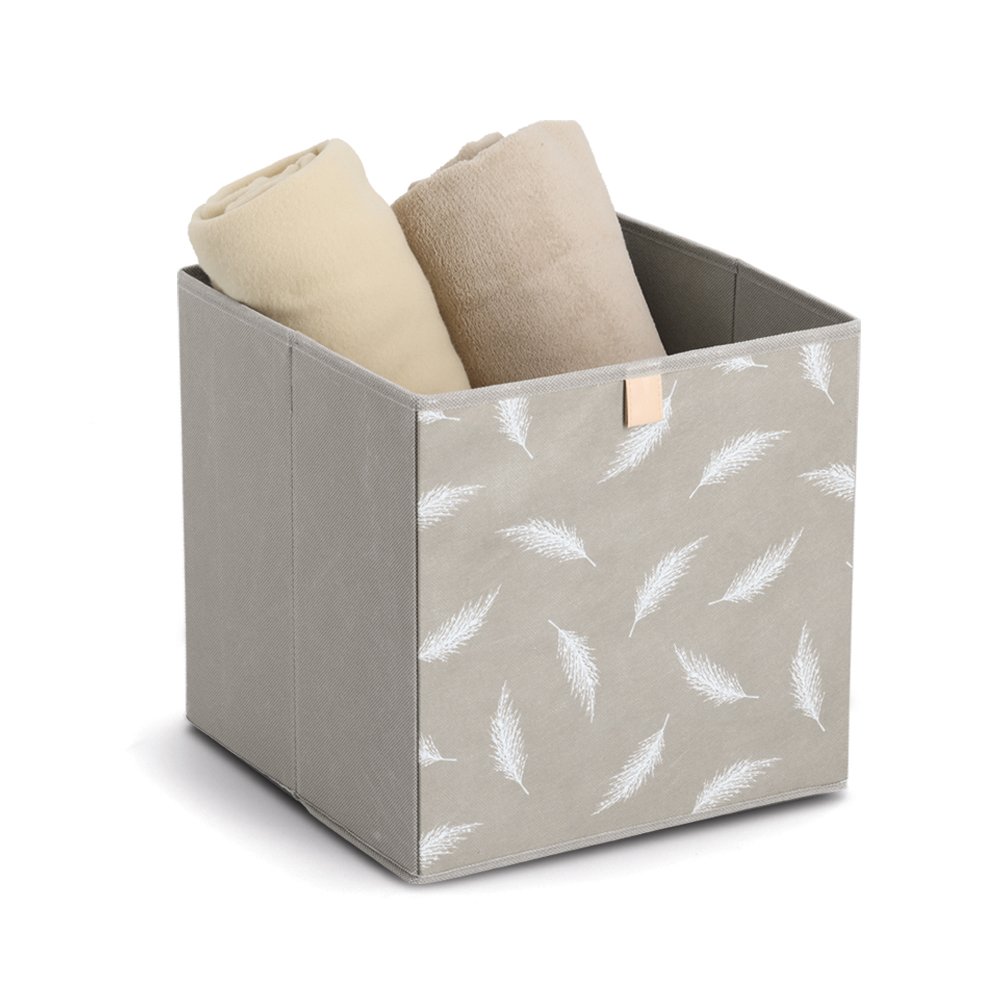 zeller-present-home-living-aufbewahrungsbox-feather-vlies-grau image 2