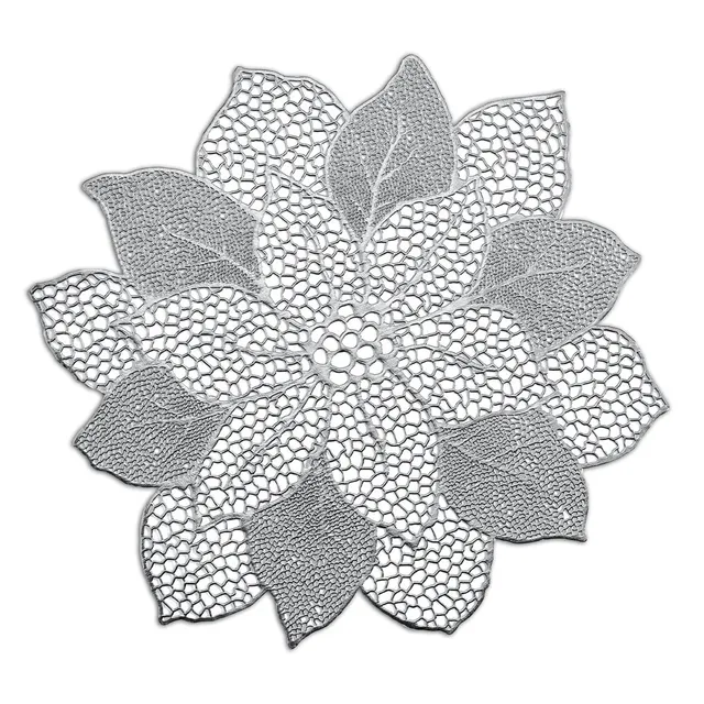 zeller-present-table-platzset-flower-kunststoff-silber-pvc image 1