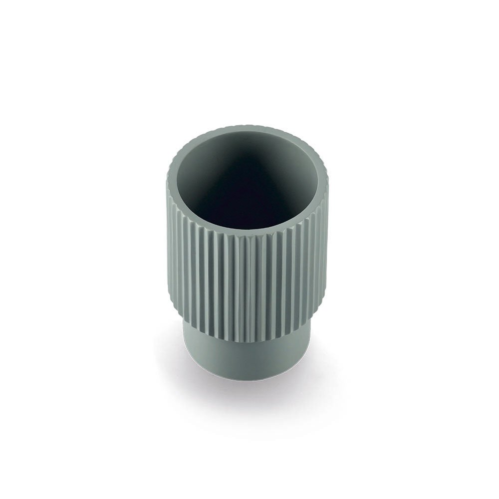 zeller-bad-zahnputzbecher-stripes-polyresin-salbei image 5