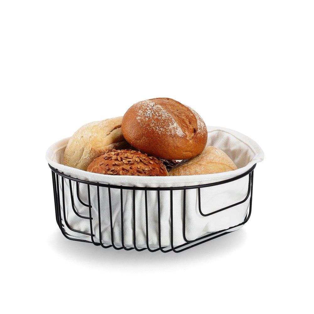 zeller-present-k-che-brotkorb-metall-schwarz-mit-beutel image 2