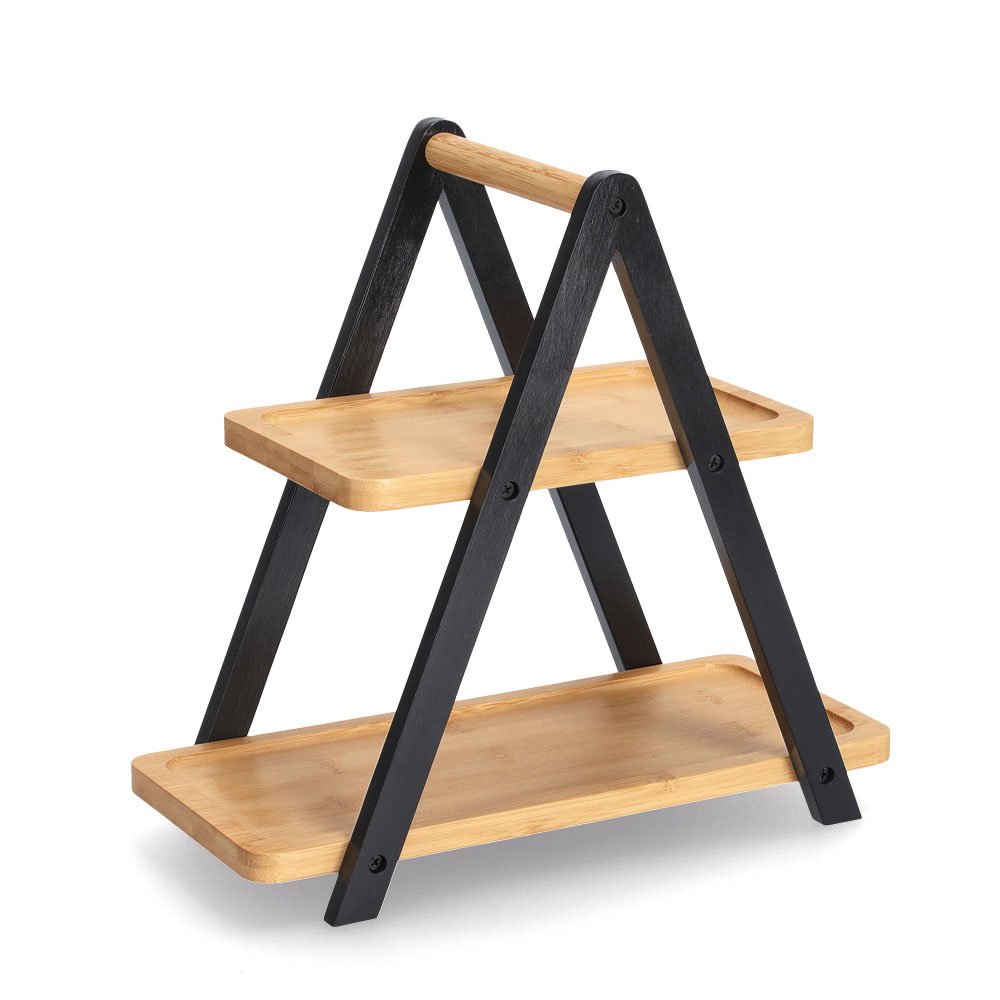 zeller-present-etagere-bambus-schwarz-2-st-ckig image 1