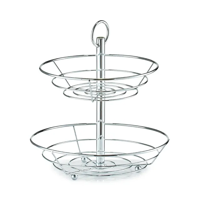 zeller-present-obst-etagere-2-lagig-metall-verchromt image 1