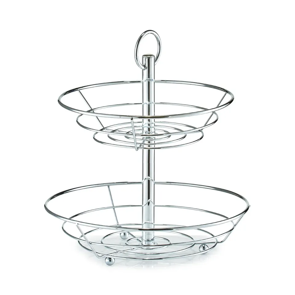 zeller-present-obst-etagere-2-lagig-metall-verchromt image 1