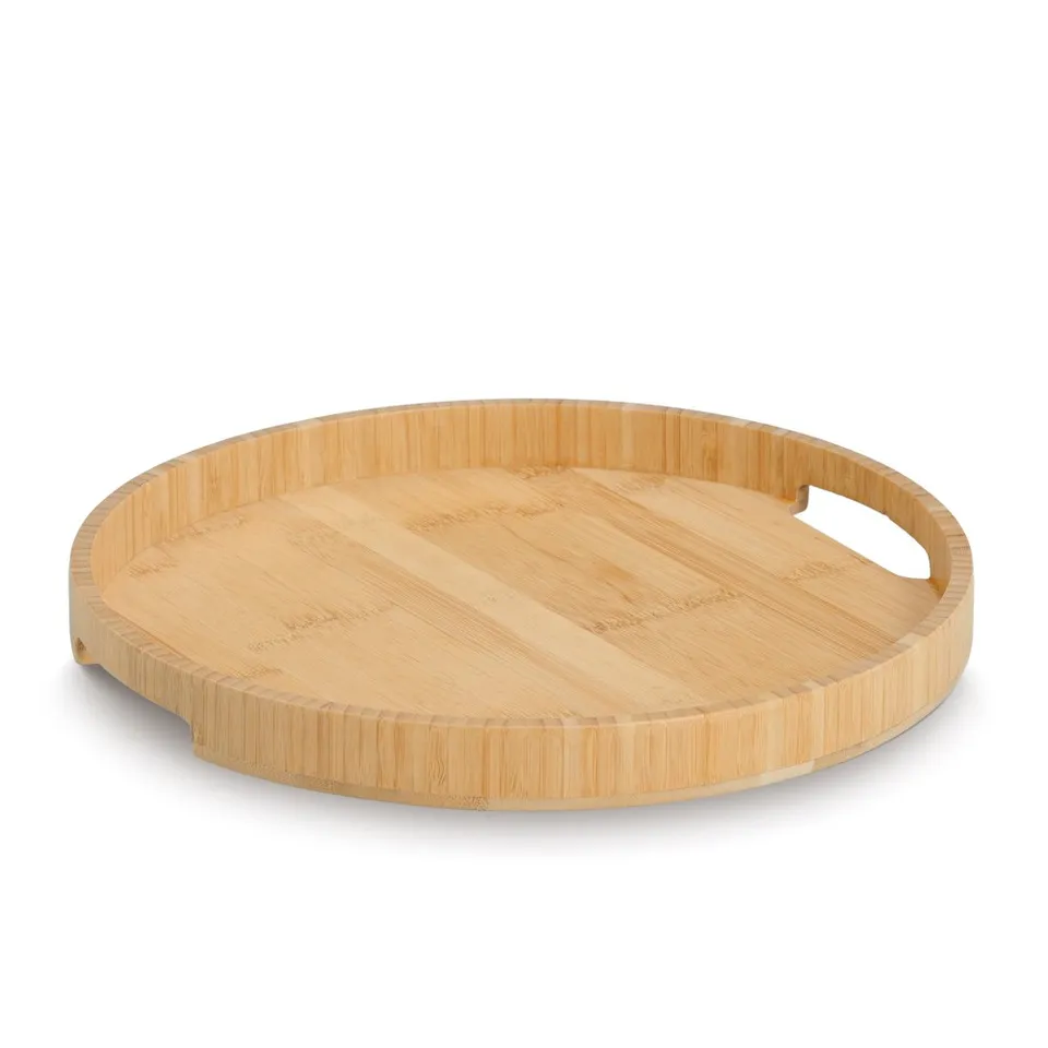 zeller-present-table-serviertablett-bambus-rund-mit-griffen image 1