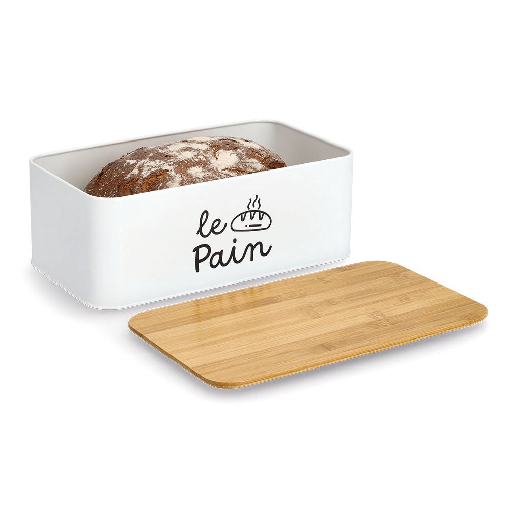 zeller-present-le-pain-brotkasten-metall-bambus-wei image 3
