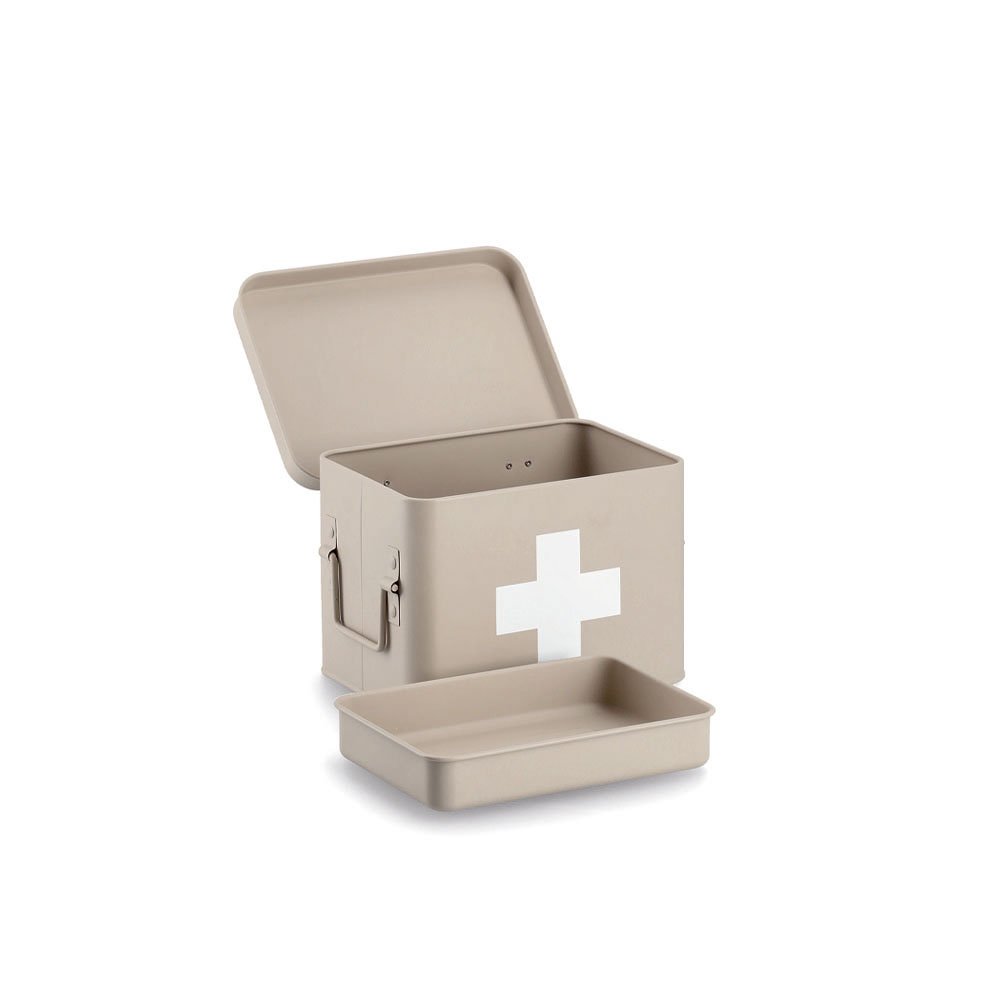 zeller-present-home-medizinbox-metall-beige-mit-deckel-kreuz image 5