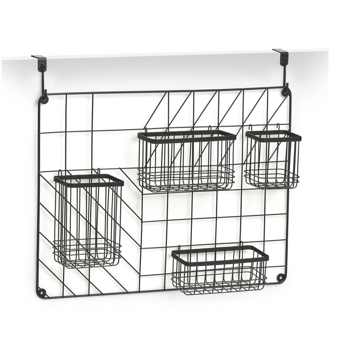zeller-present-wand-organizer-set-5-tlg-metall-schwarz-industrial image 5