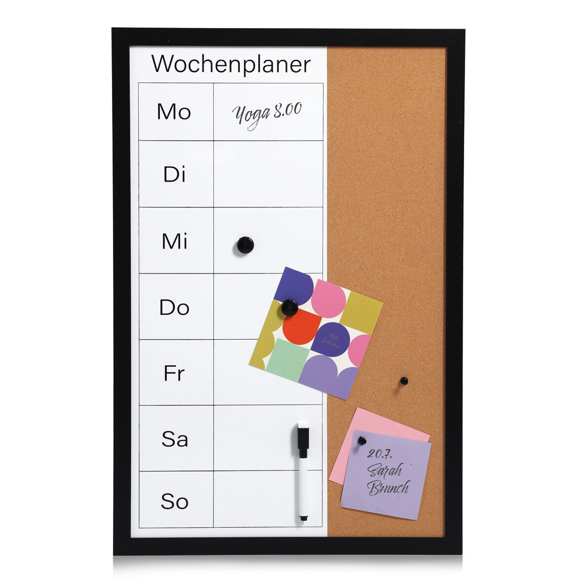 zeller-present-office-wochenplaner-kork-schwarz-abwischbar image 3