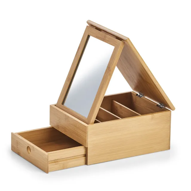 zeller-present-bad-schmuckk-stchen-mit-spiegel-bambus-schublade image 1