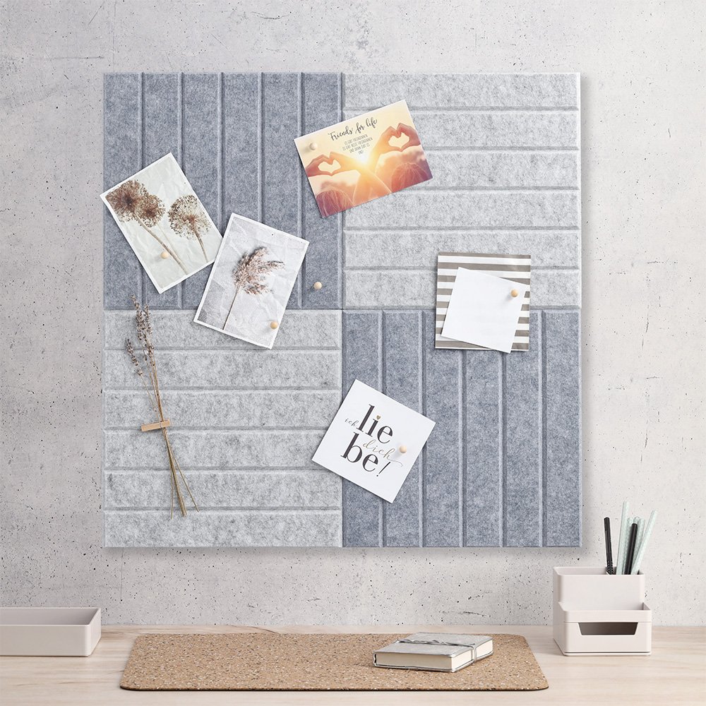 zeller-present-office-pinboard-set-filz-4-tlg-grau image 3