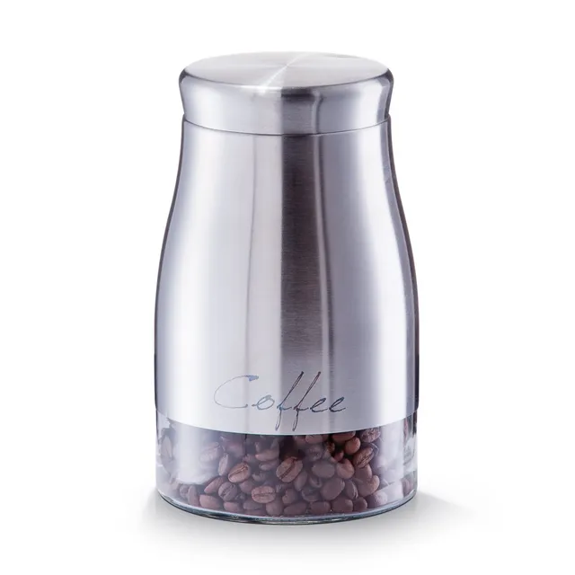zeller-k-che-vorratsglas-coffee-1300-ml-edelstahl-schraubdeckel image 1