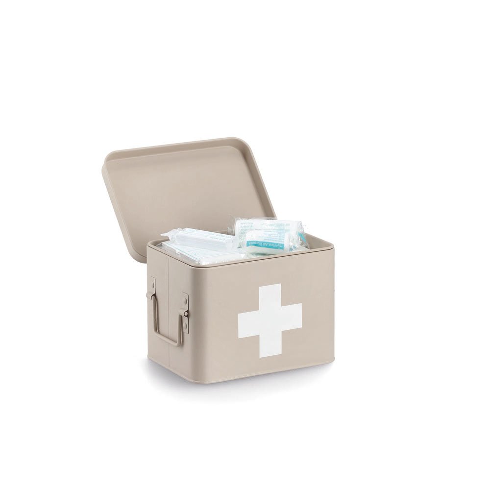 zeller-present-home-medizinbox-metall-beige-mit-deckel-kreuz image 6