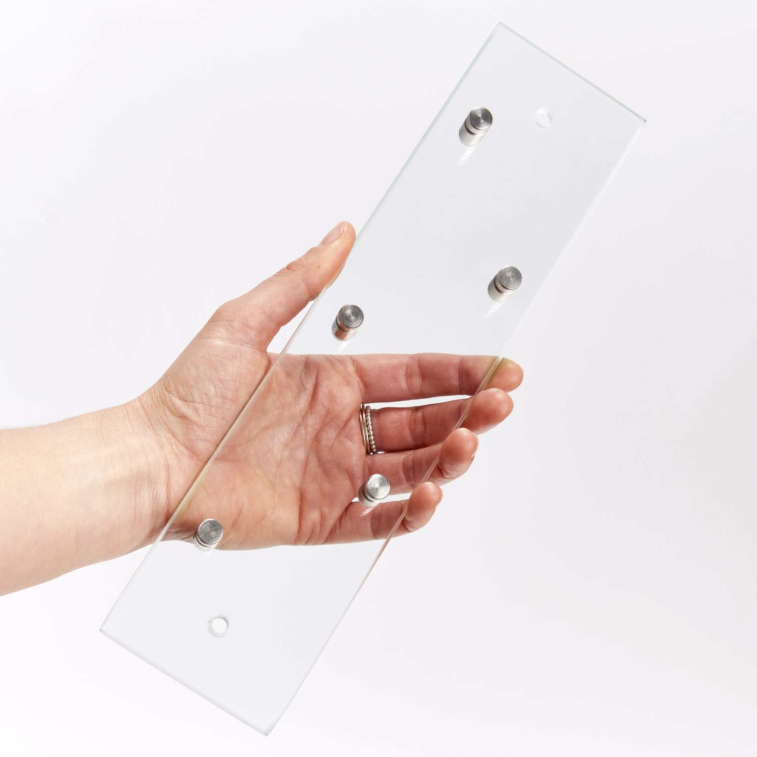 zeller-k-che-schl-sselboard-glas-edelstahl-5-haken image 2