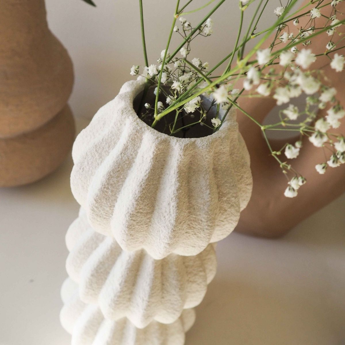 andrea-house-kaduna-vase-keramik-30-5-cm-beige-deko image 1
