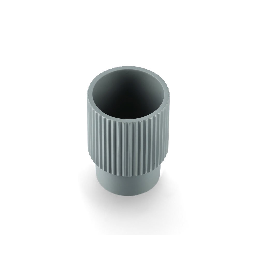 zeller-bad-zahnputzbecher-stripes-polyresin-salbei image 4