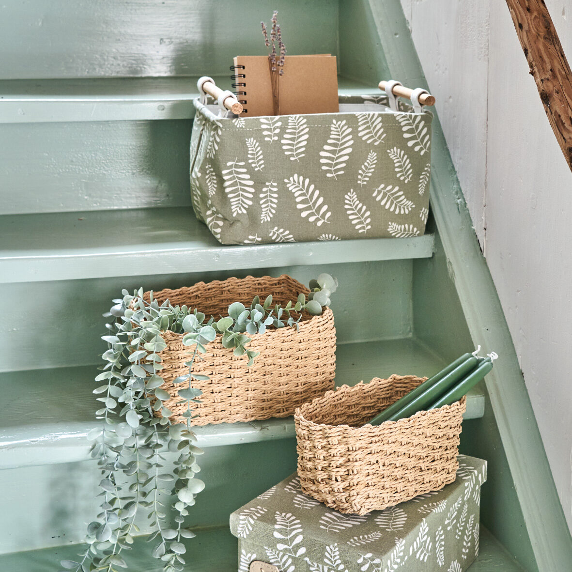 zeller-present-leaves-aufbewahrungskorb-baumwolle-blattdesign image 6