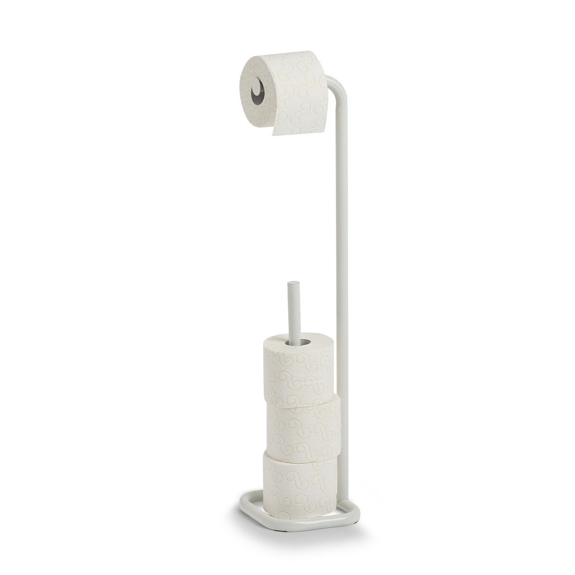 zeller-present-bad-wc-rollenhalter-metall-wei-stehend image 2