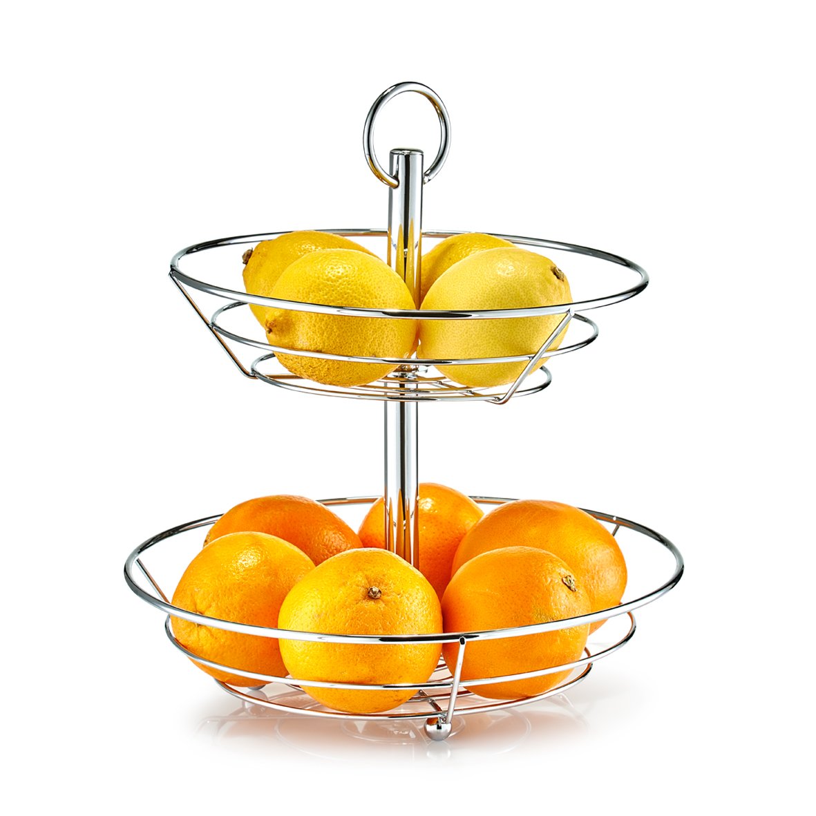 zeller-present-obst-etagere-2-lagig-metall-verchromt image 2