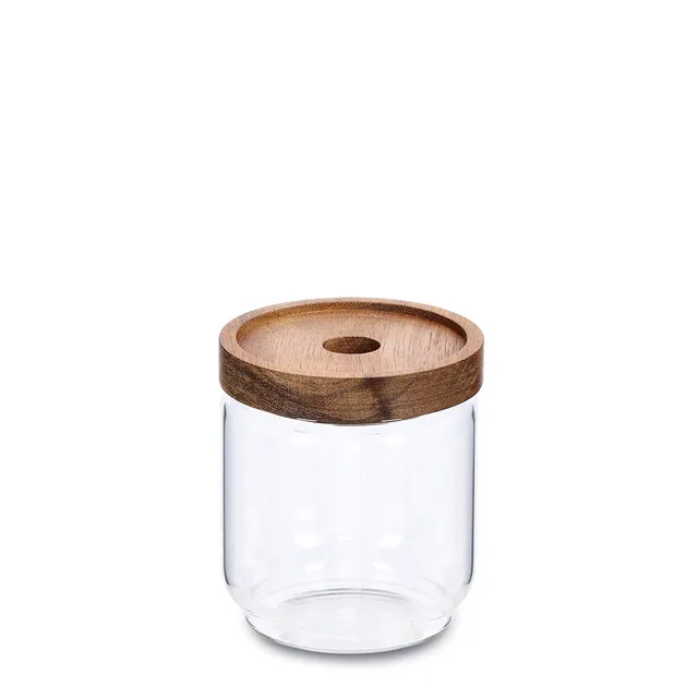 zeller-present-k-che-vorratsglas-akaziendeckel-435-ml-borosilikat image 1