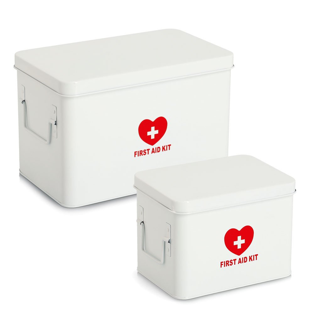 zeller-present-home-medizinbox-metall-wei-first-aid-2-ebenen image 6