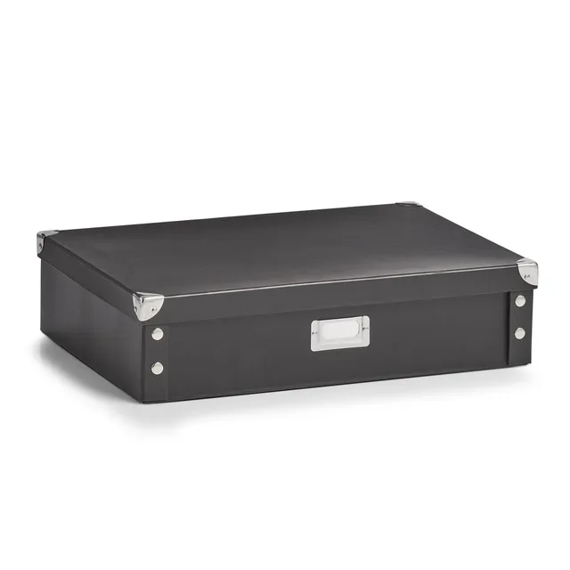 zeller-present-krawatten-g-rtelbox-pappe-ordnungsbox-schwarz-12-f-cher image 1