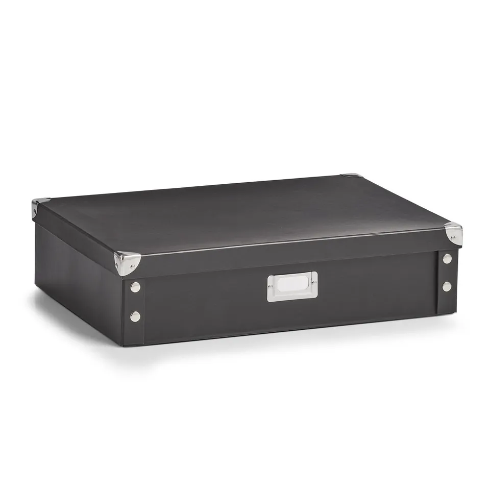 zeller-present-krawatten-g-rtelbox-pappe-ordnungsbox-schwarz-12-f-cher image 1